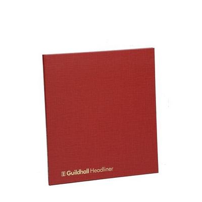 Guildhall Headliner Account Book Casebound 298X273mm 6 Debit 12 Credit 80 Pages Red - 48/6-12Z