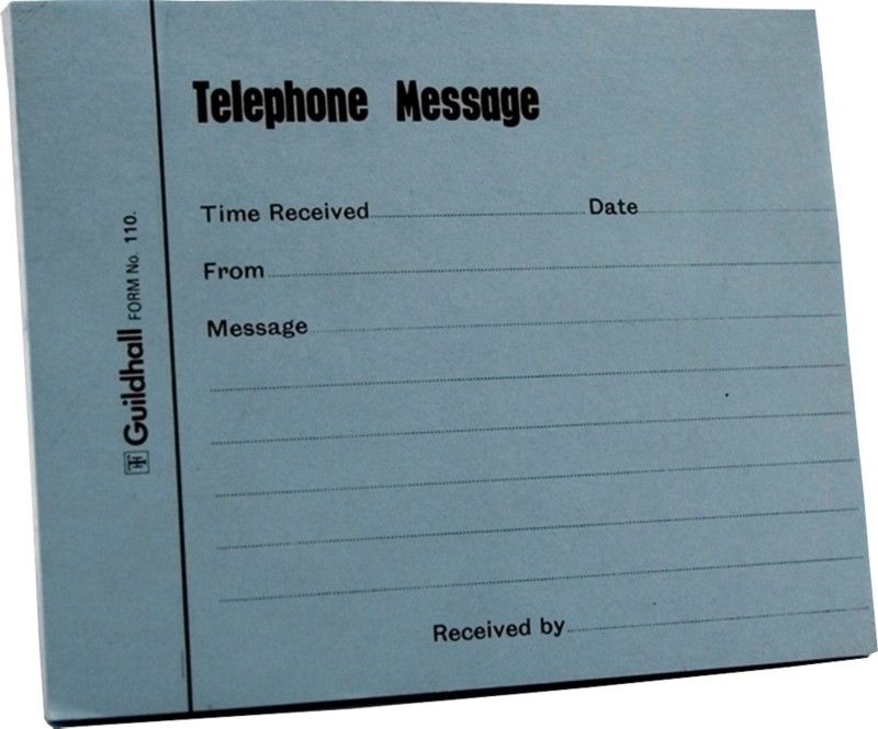 Guildhall Telephone Message Pad 101x127mm 100 Sheets Blue (Pack 5) - 110Z - Image 1
