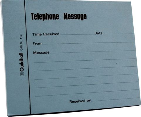 Guildhall Telephone Message Pad 101x127mm 100 Sheets Blue (Pack 5) - 110Z