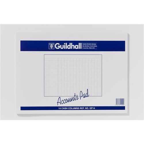Guildhall Ruled A3 Account Pad With 14 Cash Columns And 60 Pages Grey Gp14z - Image 1