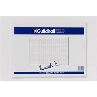 Guildhall Ruled A3 Account Pad With 14 Cash Columns And 60 Pages Grey Gp14z
