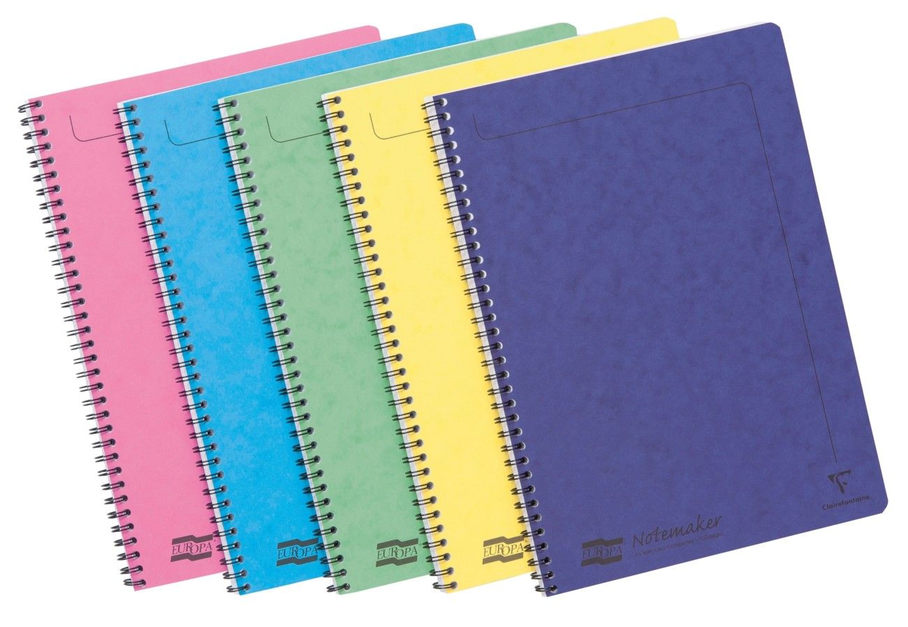 Europa Notemaker A4 Wire Ruled 120 Page Assorted 3154Z (Pk10) - Image 1