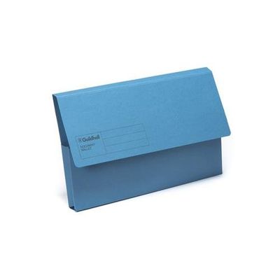 Guildhall Blue Angel Document Wallet Manilla Foolscap Half Flap 285Gsm Blue (Pack 50) - Gdw1-Bluz