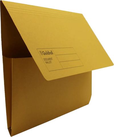 Guildhall Blue Angel Document Wallet Manilla Foolscap Half Flap 285Gsm Yellow (Pack 50) - Gdw1-Ylwz