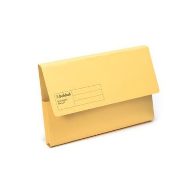 Guildhall Blue Angel Document Wallet Manilla Foolscap Half Flap 285Gsm Yellow (Pack 50) - Gdw1-Ylwz - Thumbnail 2