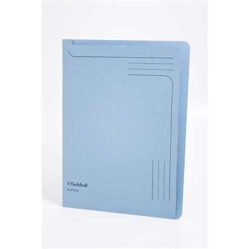 Guildhall Slipfile Manilla A4 Open 2 Sides 230gsm Blue (Pack 50) - 4601Z - Image 1