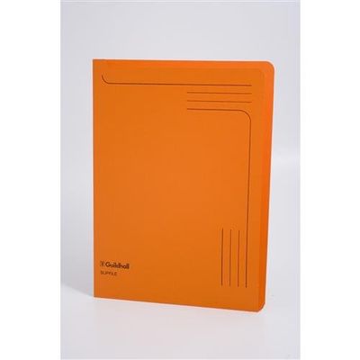 Guildhall Slipfile Manilla A4 Open 2 Sides 230gsm Orange (Pack 50) - 4607Z