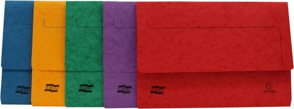 Exacompta Europa Document Wallet Manilla Foolscap Half Flap 265gsm Assorted (Pack 25) 4790Z
