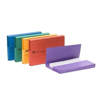 Exacompta Europa Document Wallet Manilla Foolscap Half Flap 265gsm Assorted (Pack 25) 4790Z - Thumbnail 2