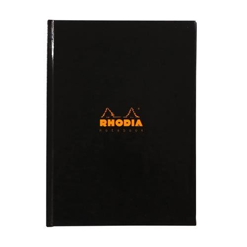 Rhodia A5 Hard Cover Casebound Business Book Ruled 192 Pages Black (Pack 3) - 119231C - Image 1