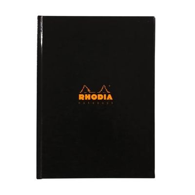Rhodia A5 Hard Cover Casebound Business Book Ruled 192 Pages Black (Pack 3) - 119231C