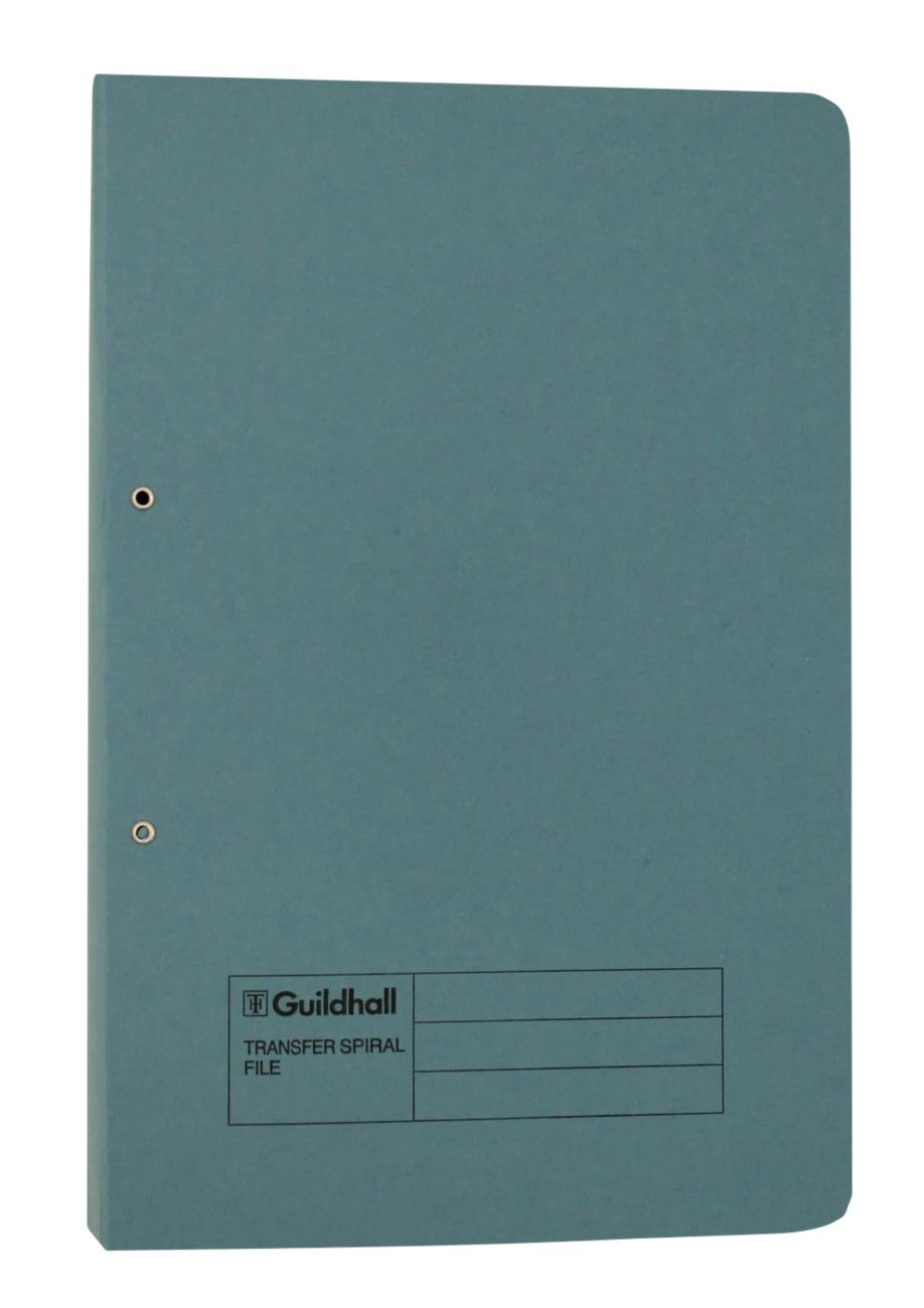 Exacompta Guildhall Transfer Spiral File 315gsm Foolscap Blue (Pack of 50) 348-BLU - Image 1