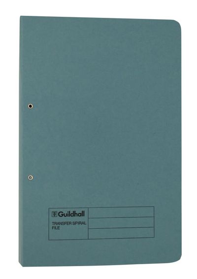 Exacompta Guildhall Transfer Spiral File 315gsm Foolscap Blue (Pack of 50) 348-BLU
