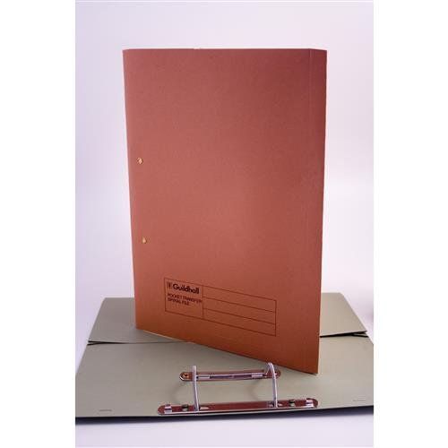 Guildhall Spring Pocket Transfer File Manilla Foolscap 420gsm Orange (Pack 25) - 211/6004Z - Image 1