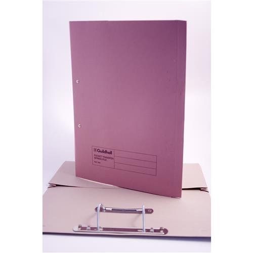 Guildhall Spring Pocket Transfer File Manilla Foolscap 420gsm Pink (Pack 25) - 211/6006Z - Image 1