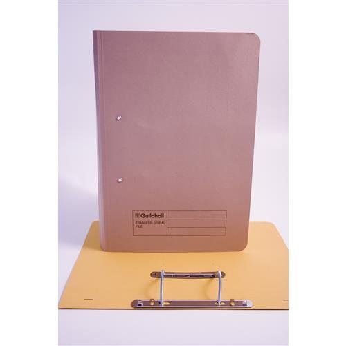 Guildhall Spring Transfer File Manilla Foolscap 420gsm Buff (Pack 25) - 211/7001Z - Image 1