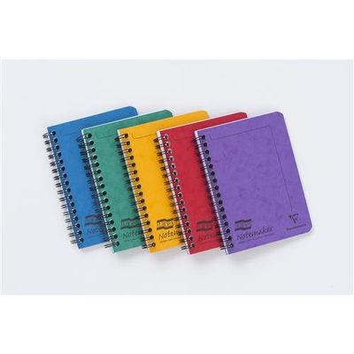 Clairefontaine Europa Notemaker A6 Wirebound Pressboard Cover Notebook Ruled 120 Pages Assorted Colours (Pack 10) - 482/1138Z