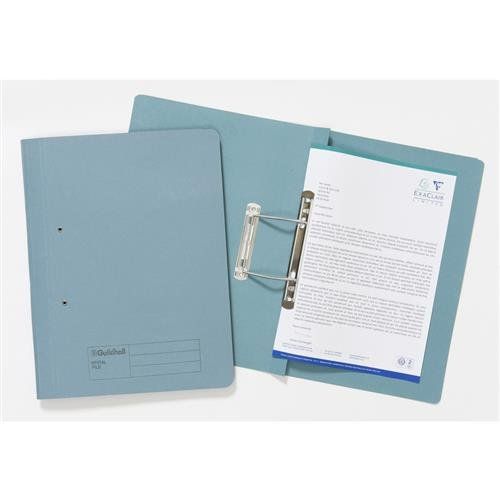 Guildhall Spring Transfer File Manilla Foolscap 285gsm Blue (Pack 25) - 346-BLUZ - Image 1