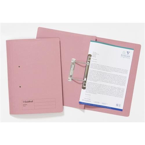 Guildhall Spring Transfer File Manilla Foolscap 285gsm Pink (Pack 25) - 346-PNKZ - Image 1