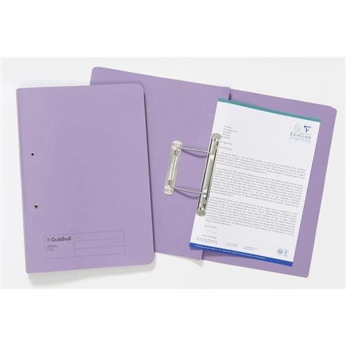 Guildhall Spring Transfer File Manilla Foolscap 285gsm Mauve (Pack 25) - 346-MVEZ - Image 1