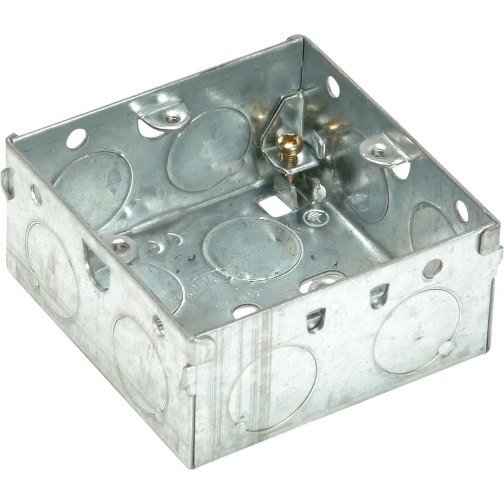 SMJ Single Socket Metal Back Box 35mm - Image 1