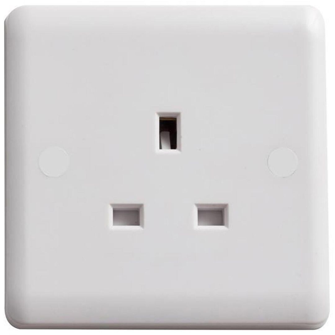 Deta Unswitched Socket 1-Gang 13A - White - Image 1