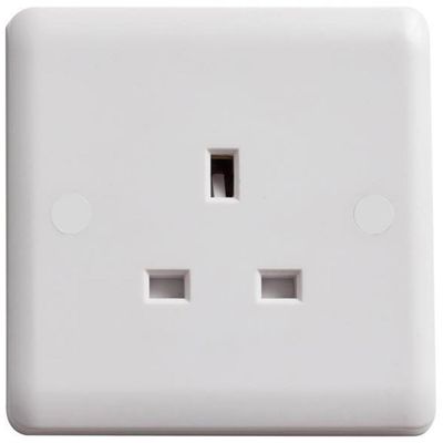 Deta Unswitched Socket 1-Gang 13A - White