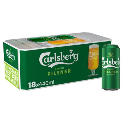 Carlsberg Danish Pilsner Lager Beer 18 x 440ml Can