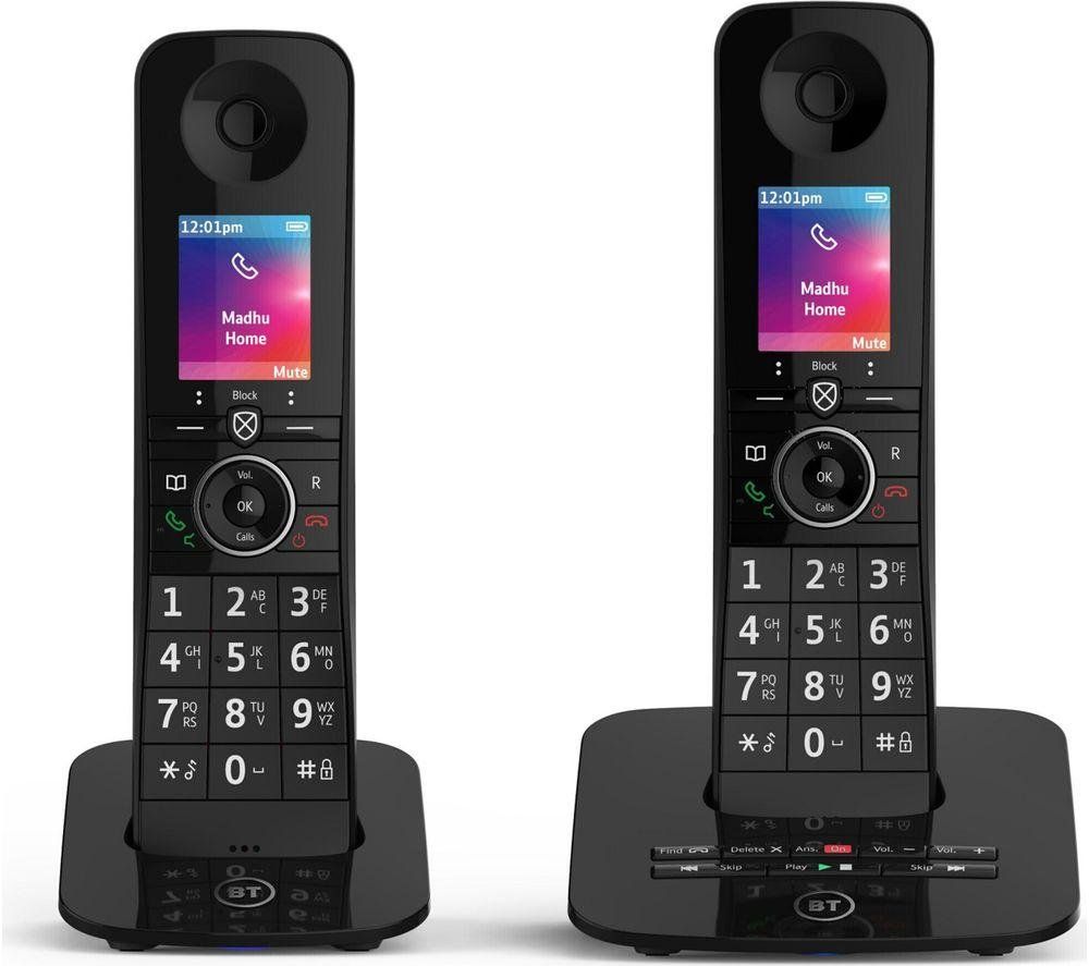 BT Premium 090631 Cordless Phone - Twin Handsets, Black, Black - Image 1