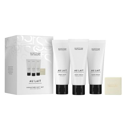 Scottish Fine Soaps Signature Gift Set (3x75ml Tubes, 1x40g Soap, Drum)