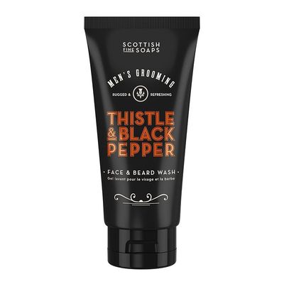 Scottish Fine Soaps Thistle & Black Pepper Face & Beard Wash 150ml Tube in Misc