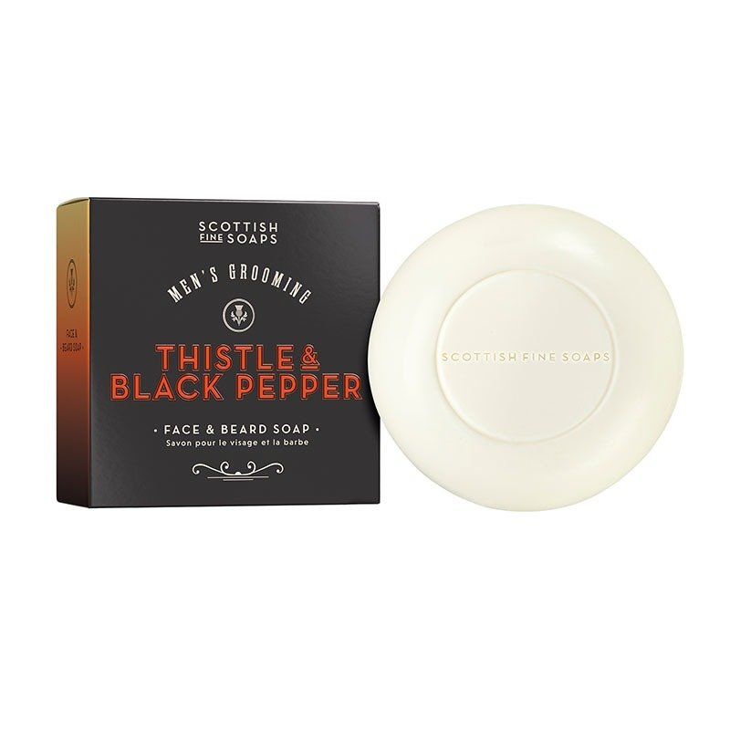 Scottish Fine Soaps Face & Beard Soap 100g in Carton - Image 1