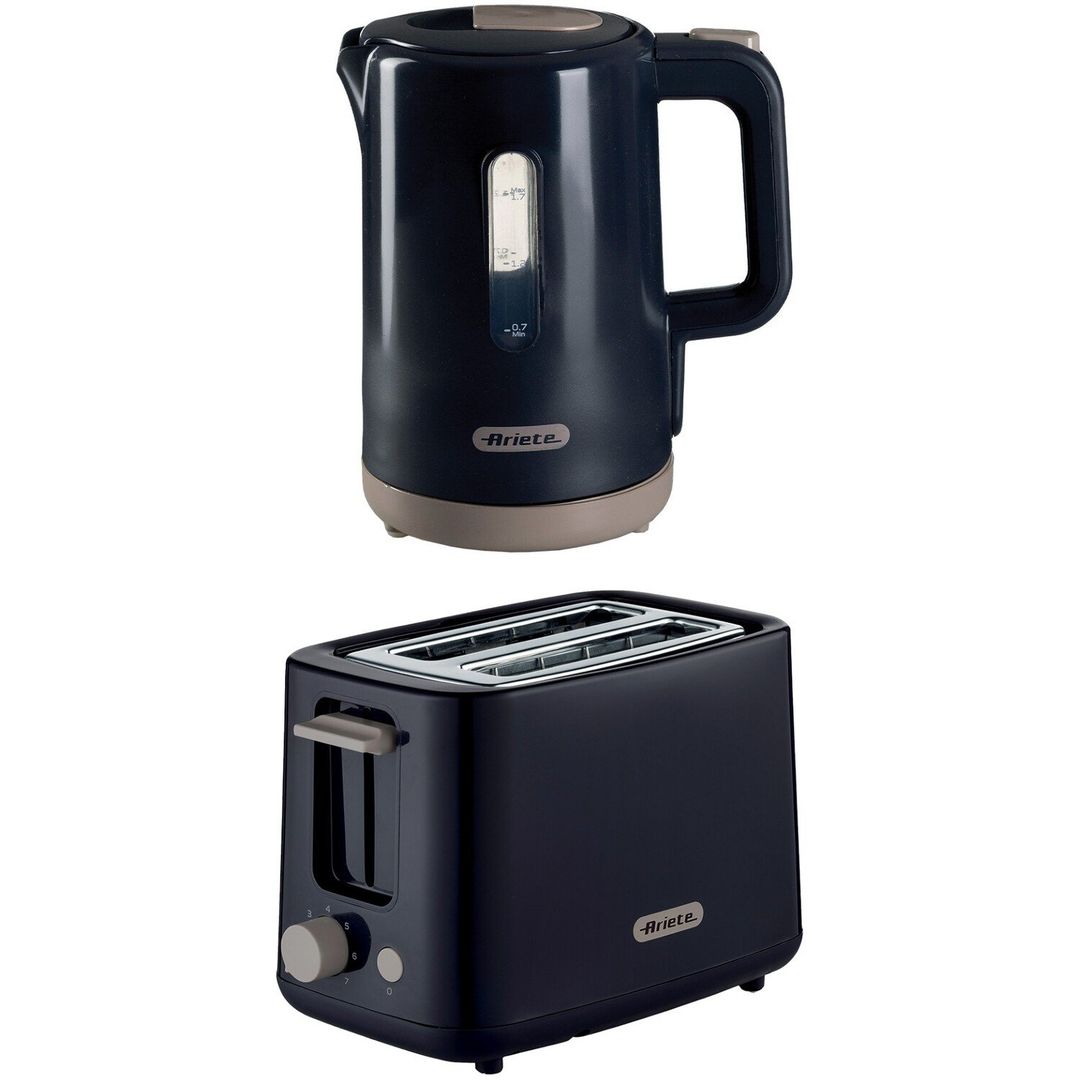 ARIETE Breakfast ARPK46 Jug Kettle & 2-Slice Toaster Bundle - Dark Grey, Black,Silver/Grey - Image 1