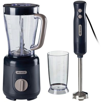 ARIETE Breakfast Jug Blender & 3-in-1 Hand Blender Bundle - Dark Grey, Silver/Grey