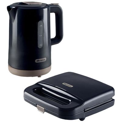 ARIETE Breakfast ARPK46 Jug Kettle & Sandwich Toaster Bundle - Dark Grey, Black,Silver/Grey