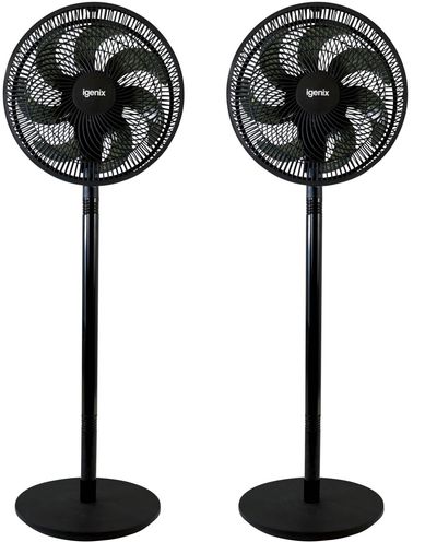 Igenix 12 Inch Pedestal fan Pack of 2 - Black