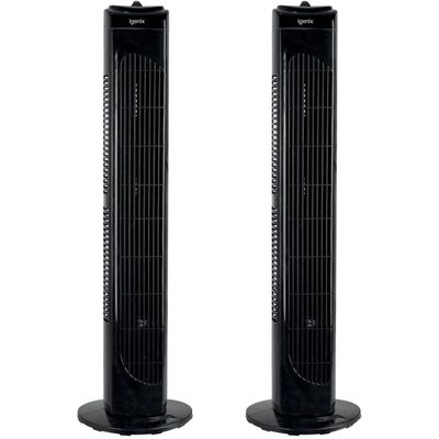 Igenix 29 Inch Tower Fan Pack of 2 - Black