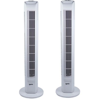 Igenix 29 Inch Tower Fan With Timer Pack of 2 - White