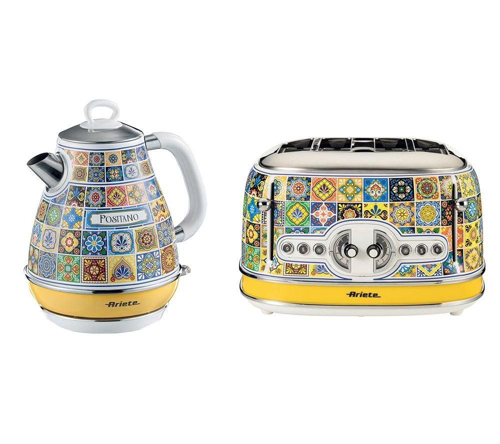 Positano 1.7L Kettle 4 Slice Toaster - Yellow - Image 1