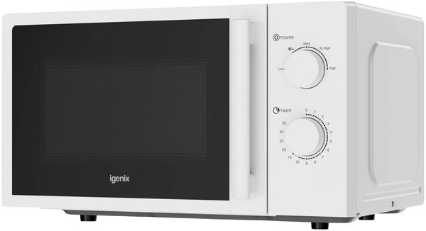 IGENIX IGMS0820MSSW Compact Solo Microwave - White, White