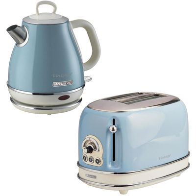 ARIETE Vintage ARPK72 2-Slice Toaster & Kettle Bundle - Blue, Blue