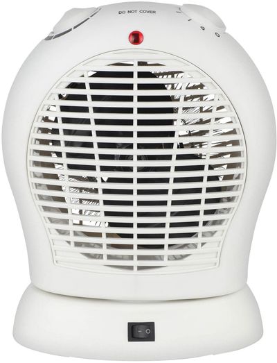 IGENIX IGHF03051W Portable Oscillating Fan Heater - White, White