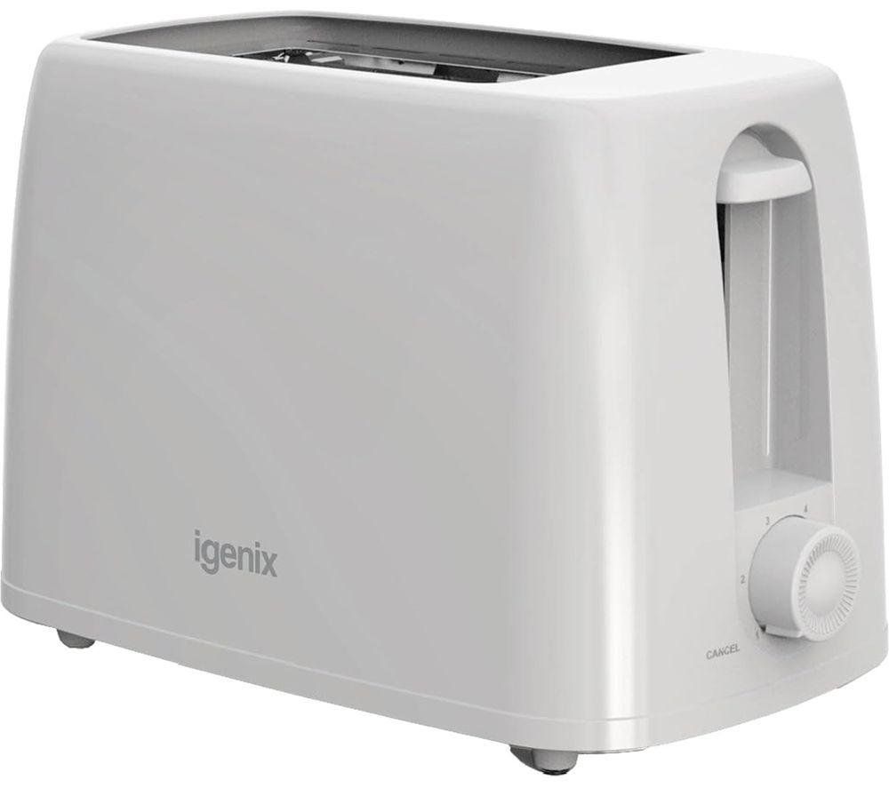 IGENIX IGT0245W 2-Slice Toaster - White, White - Image 1