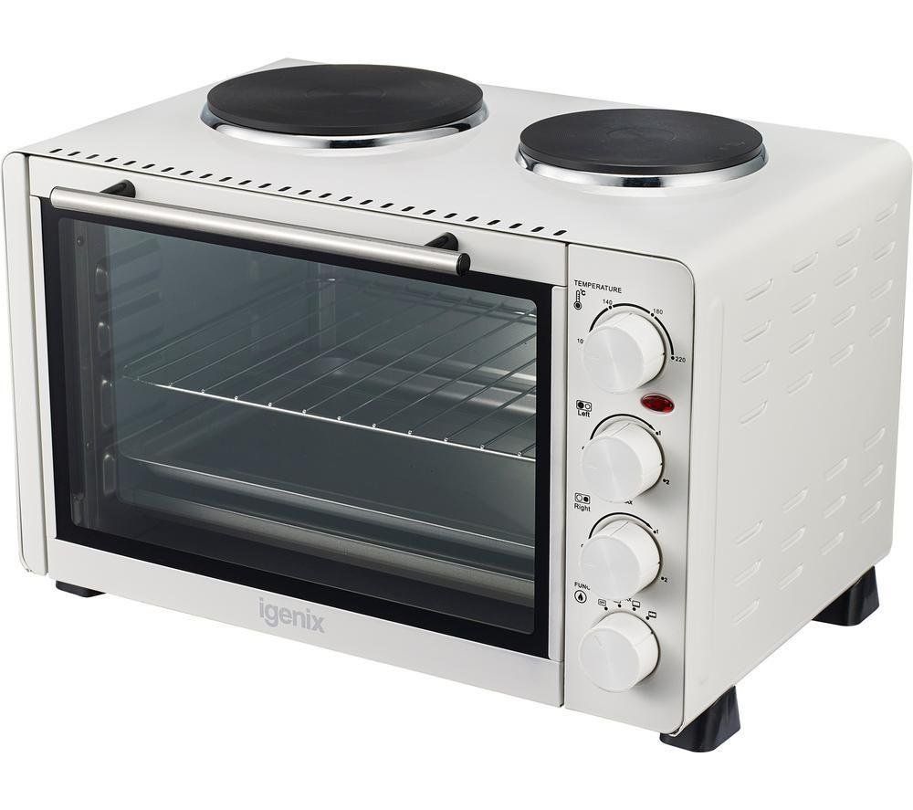 Igenix Mini Oven With Double Hotplate - White / 30l - Image 1