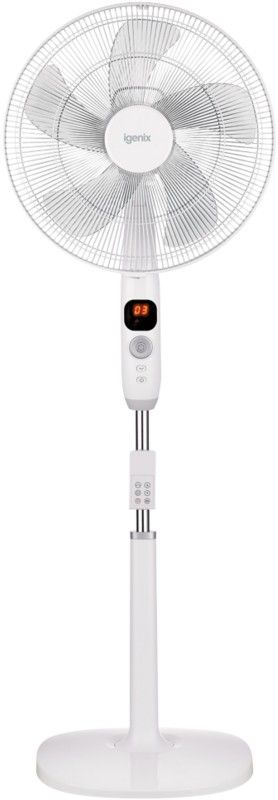 Igenix 16" Dc Motor Pedestal Fan - White - White - Image 1