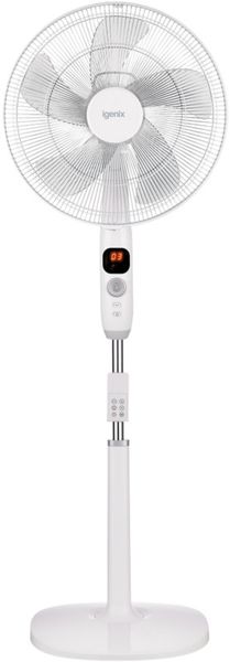 Igenix 16" Dc Motor Pedestal Fan - White - White