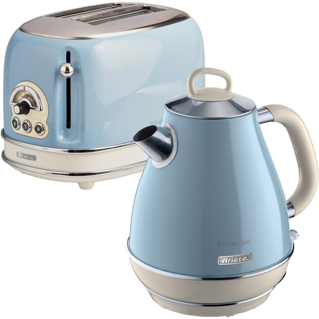 ARIETE ARPK3 Vintage 2-Slice Toaster & Jug Kettle Bundle - Blue - Image 1