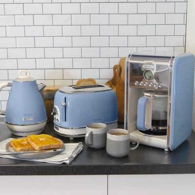 ARIETE ARPK9 Vintage Toaster, Kettle & Coffee Machine Bundle - Blue