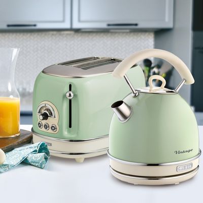 ARIETE Vintage ARPK11 2-Slice Toaster & Traditional Kettle Bundle - Green, Green