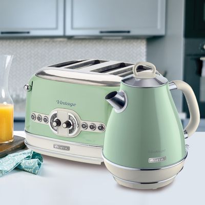 ARIETE Vintage ARPK20 4-Slice Toaster & Jug Kettle Bundle - Green, Green